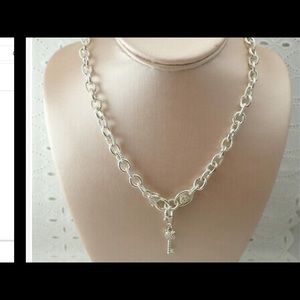 Judith Ripka Sterling Silver Lock Key Charm 18’